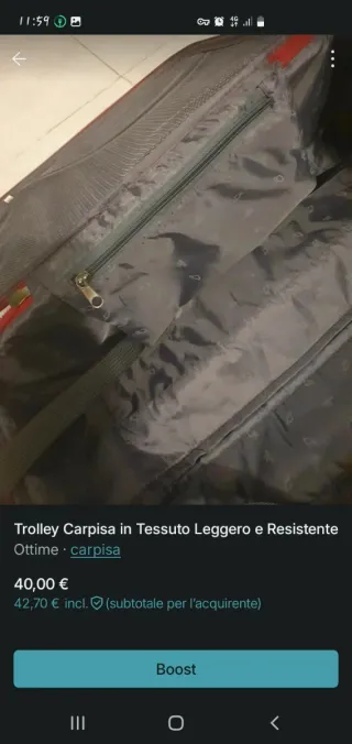 Trolley Carpisa rosso tessuto leggero