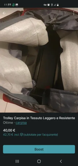 Trolley Carpisa rosso tessuto leggero