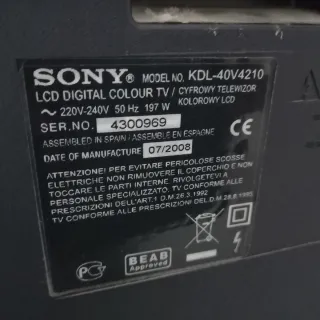 Televisión Sony BRAVIA Negra 40"