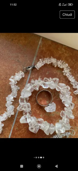 Set gioielli quarzo ialino