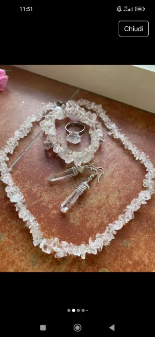 Set gioielli quarzo ialino