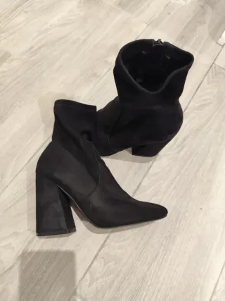 Botines tacón ante negro