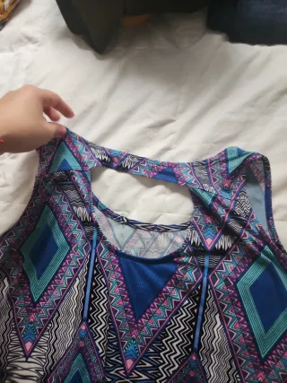 Blusa sin mangas con estampado geométrico