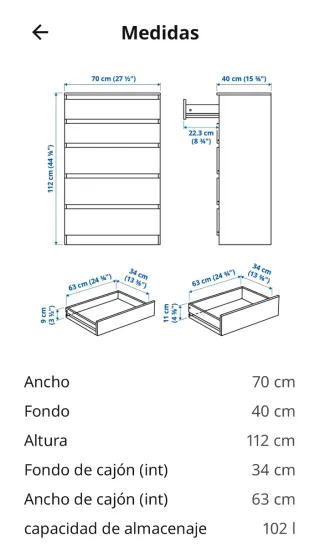 Cómoda KULLEN de IKEA SIN ABRiR,en caja 4 UNIDADES