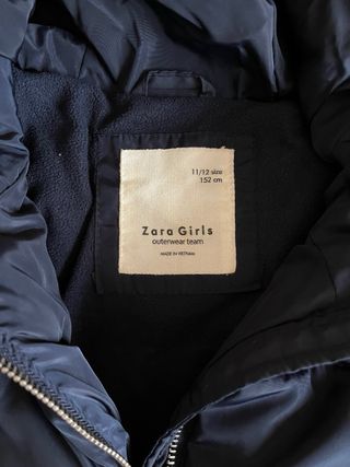 Abrigo Zara Kids Talla 11-12 Azul marino