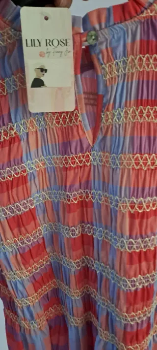 Blusa moda italianacuadros rosa y morado