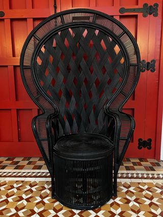 Silla Pavo Real Ratán Negra