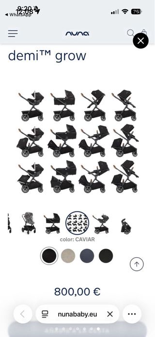 Carrito Nuna Demi Grow Negro