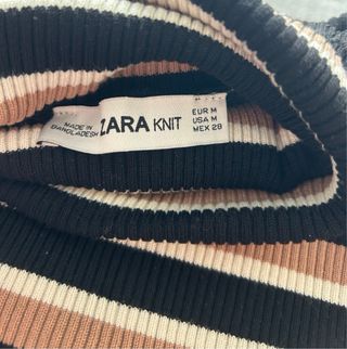 Jersey Zara rayas beige y negro