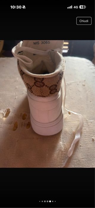 Scarpe da ginnastica alte bianche e beige