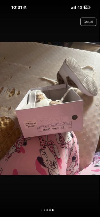 Scarpe da ginnastica alte bianche e beige