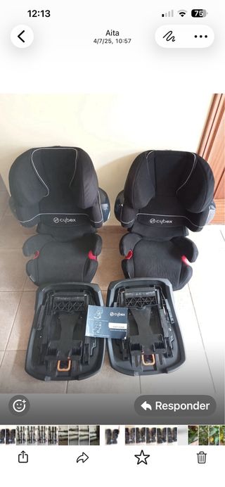Sillas coche Cybex (2 uds) isofix grupos 1/2/3