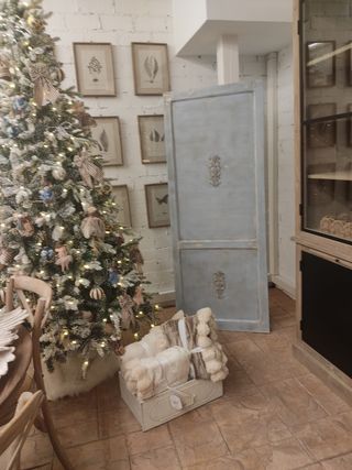 Puerta decorativa vintage azul