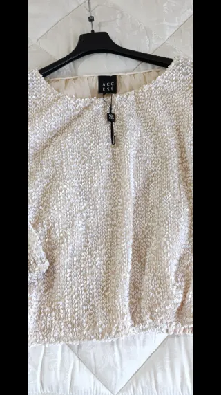 Top donna ACC ESS con paillettes taglia L