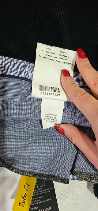Pantaloni eleganti Bugatti neri taglia 54