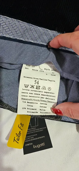 Pantaloni eleganti Bugatti neri taglia 54