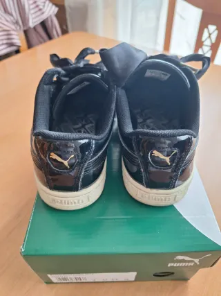 Zapatillas Puma Charol Negras Mujer Usadas