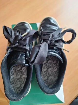 Zapatillas Puma Charol Negras Mujer Usadas