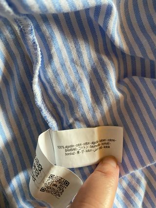 Camisa Zara Rayas Azul Talla S
