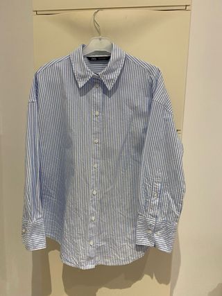Camisa Zara Rayas Azul Talla S