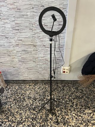 Aro de luz LED con trípode y soporte para móvil