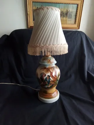 Lámpara de mesa cerámica pintada a mano