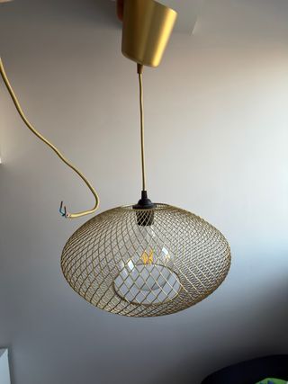 Lámpara Techo Dorada + bombilla led incluyda