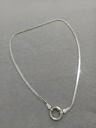 Pulsera Plata S925 Aro con Circonita,45 cm