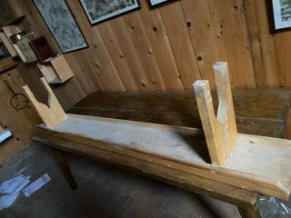 Mesa y banco de madera 200 cm