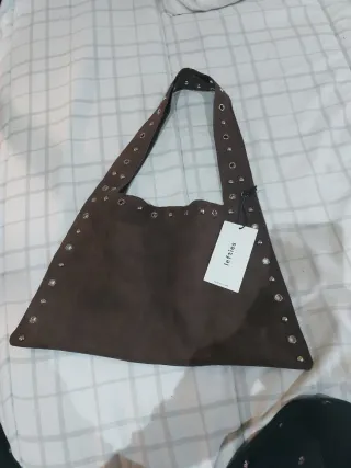 Bolso Lefties marrón tachuelas