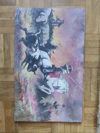 Dos Cuadros Paisaje y Vaqueros