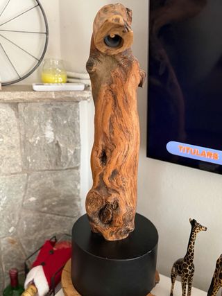 Lámpara diseño madera natural