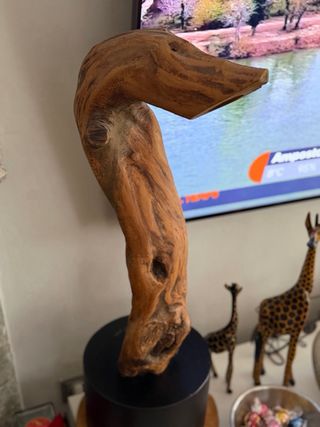 Lámpara diseño madera natural