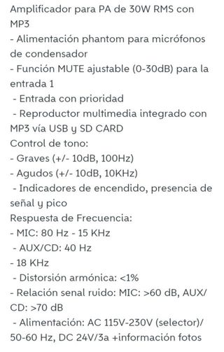 Amplificador Acoustic Control AC-300/USB