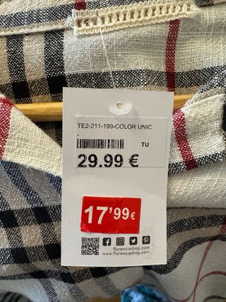 Camisa larga cuadros