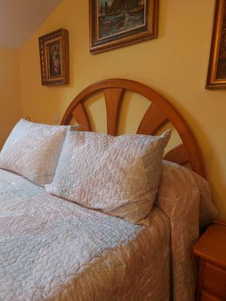 Cabecero de cama de matrimonio de madera maciza