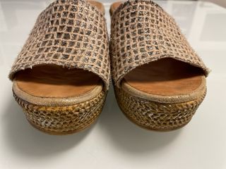 Sandalias Porronet Plataforma Beige Talla 37