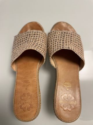 Sandalias Porronet Plataforma Beige Talla 37