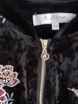 Bomber terciopelo bordada flores L