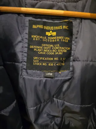 Cazadora Alpha Industries Azul Talla L