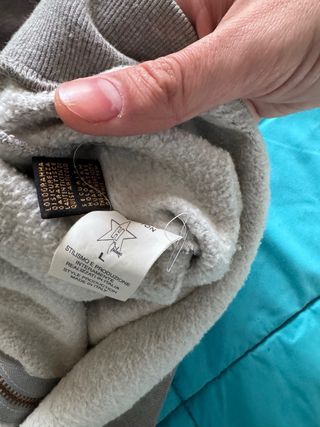 Felpa grigia con zip e stampa Holliwood vintage