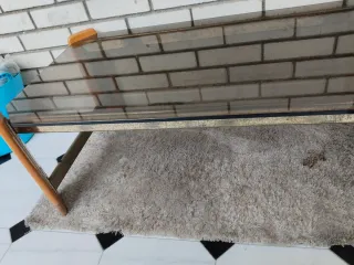 Mesa de centro cristal y madera