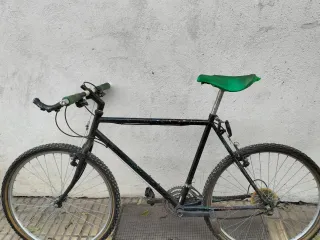 Bicicleta Negra con Sillín Verde