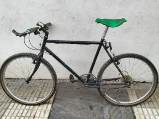Bicicleta Negra con Sillín Verde