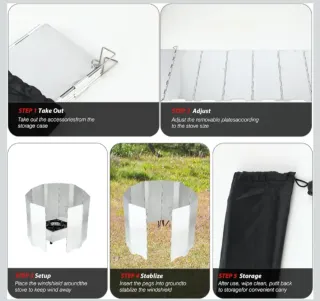 Paravientos para cocina de camping (10 piezas)