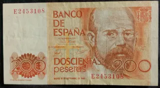3 Billetes Pesetas: 2000, 1000 y 200