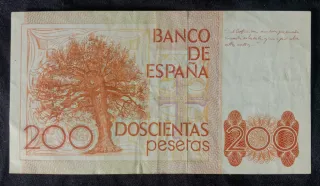 3 Billetes Pesetas: 2000, 1000 y 200