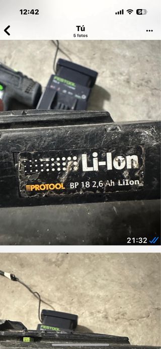 Taladro Festool averiado con baterías y cargador
