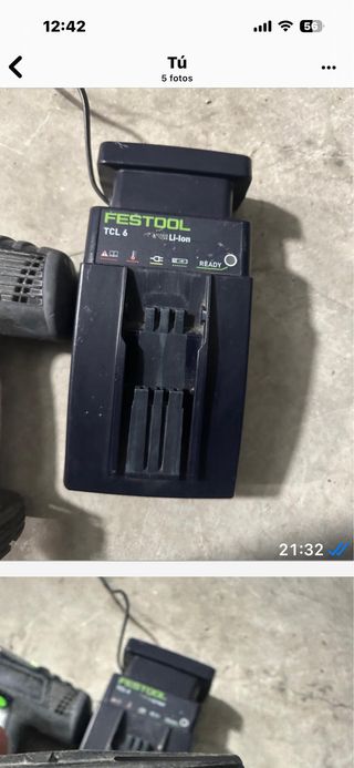 Taladro Festool averiado con baterías y cargador