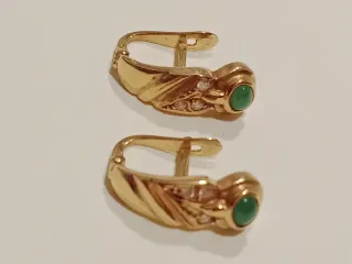 Pendientes Oro 18k con piedra y Circonitas NUEVOS